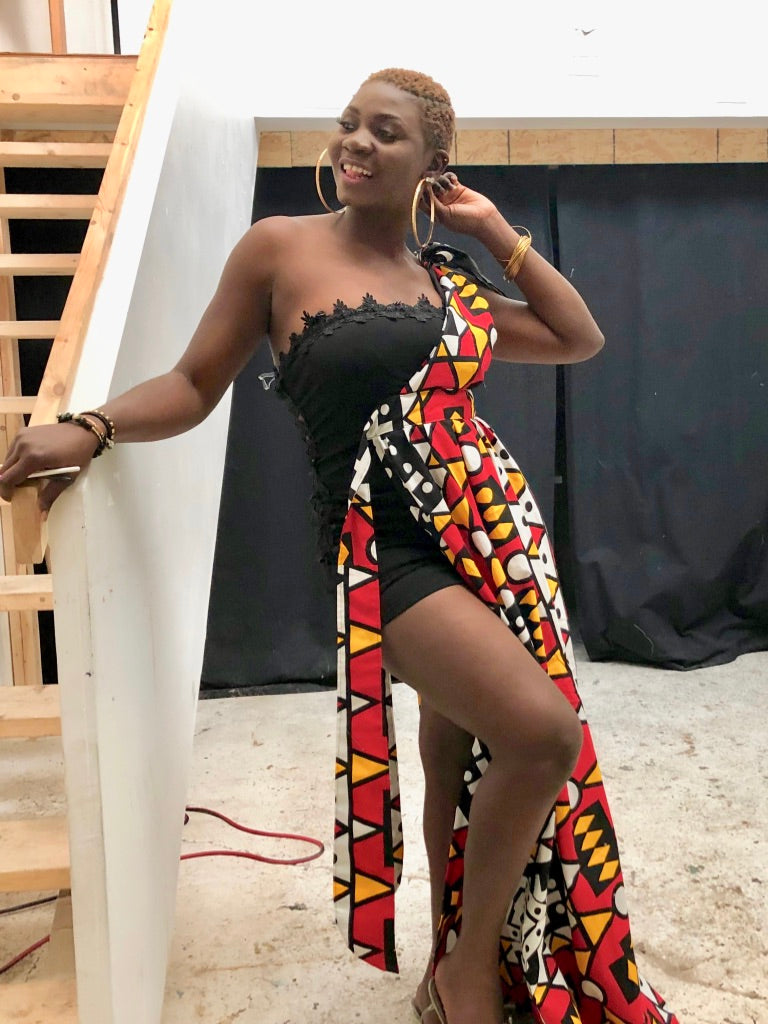 EMBROIDERED CROCHET MAXI MAKEDA DRESS