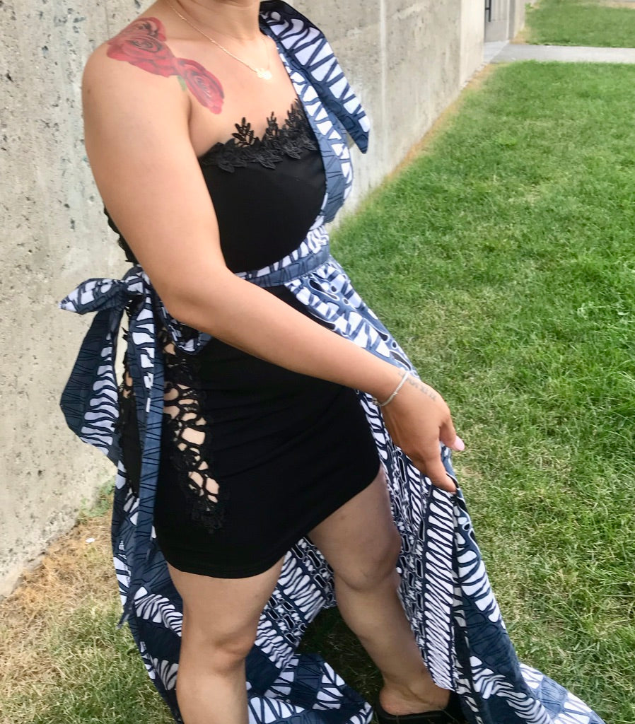 EMBROIDERED CROCHET MAXI MAKEDA DRESS