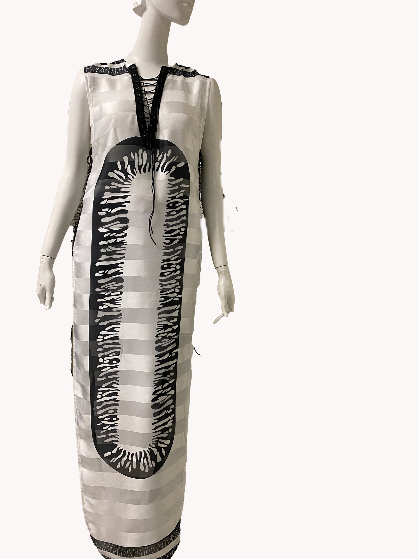 OPEN SIDED STRIPED DRESS TOP