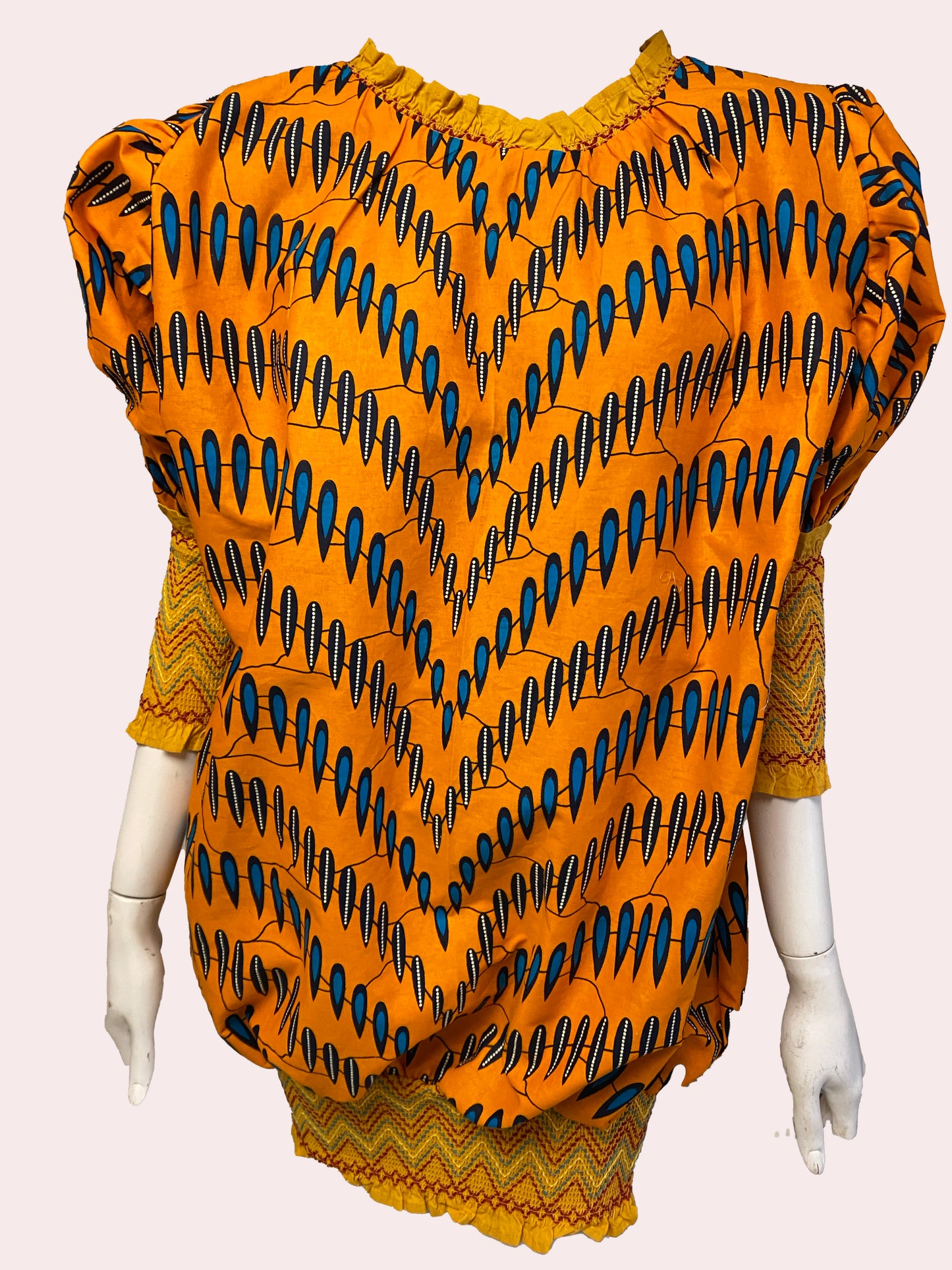 SMOCKED ANKARA DRESSTOP