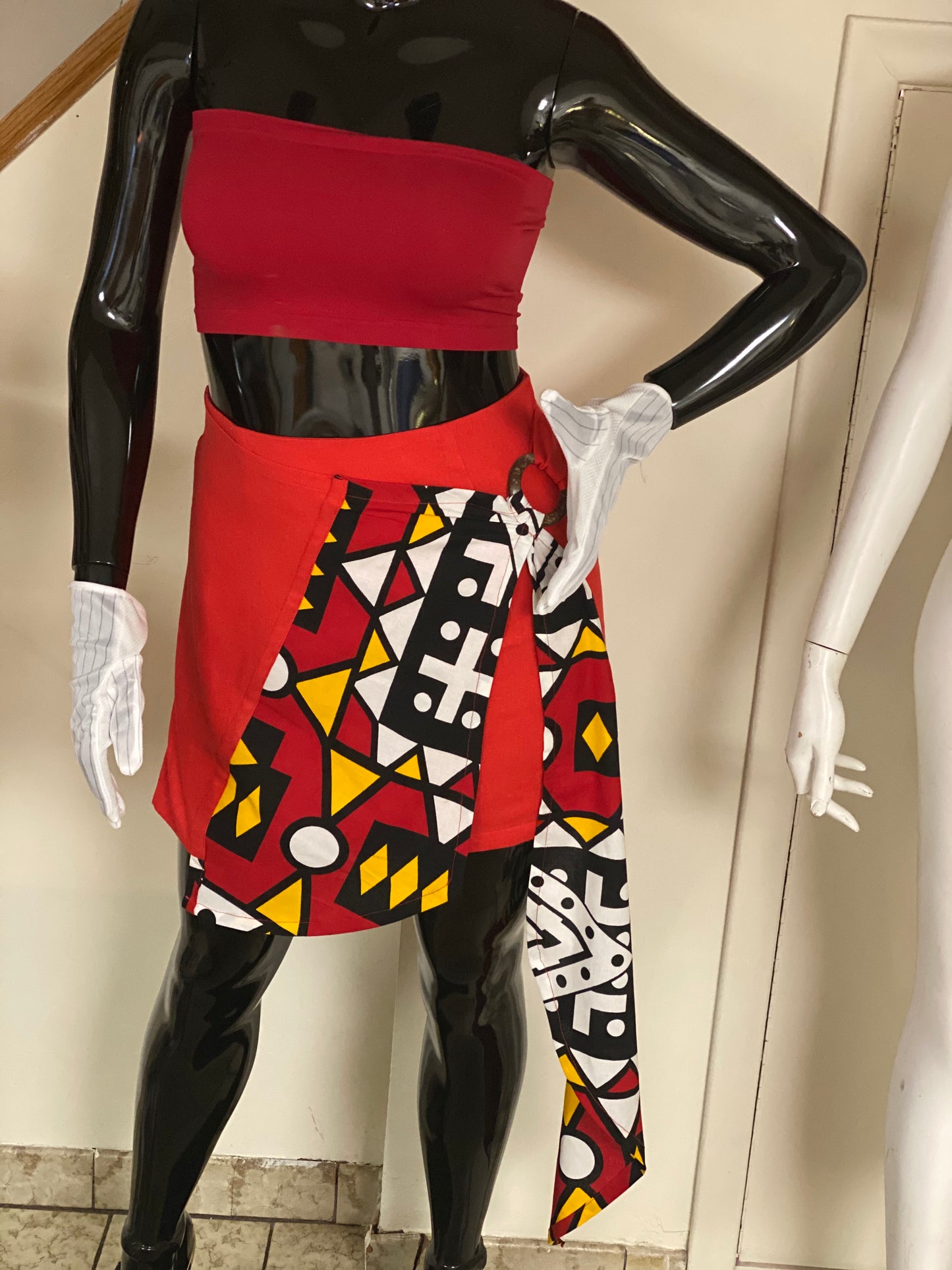 One Sided Drop Mini Skirt