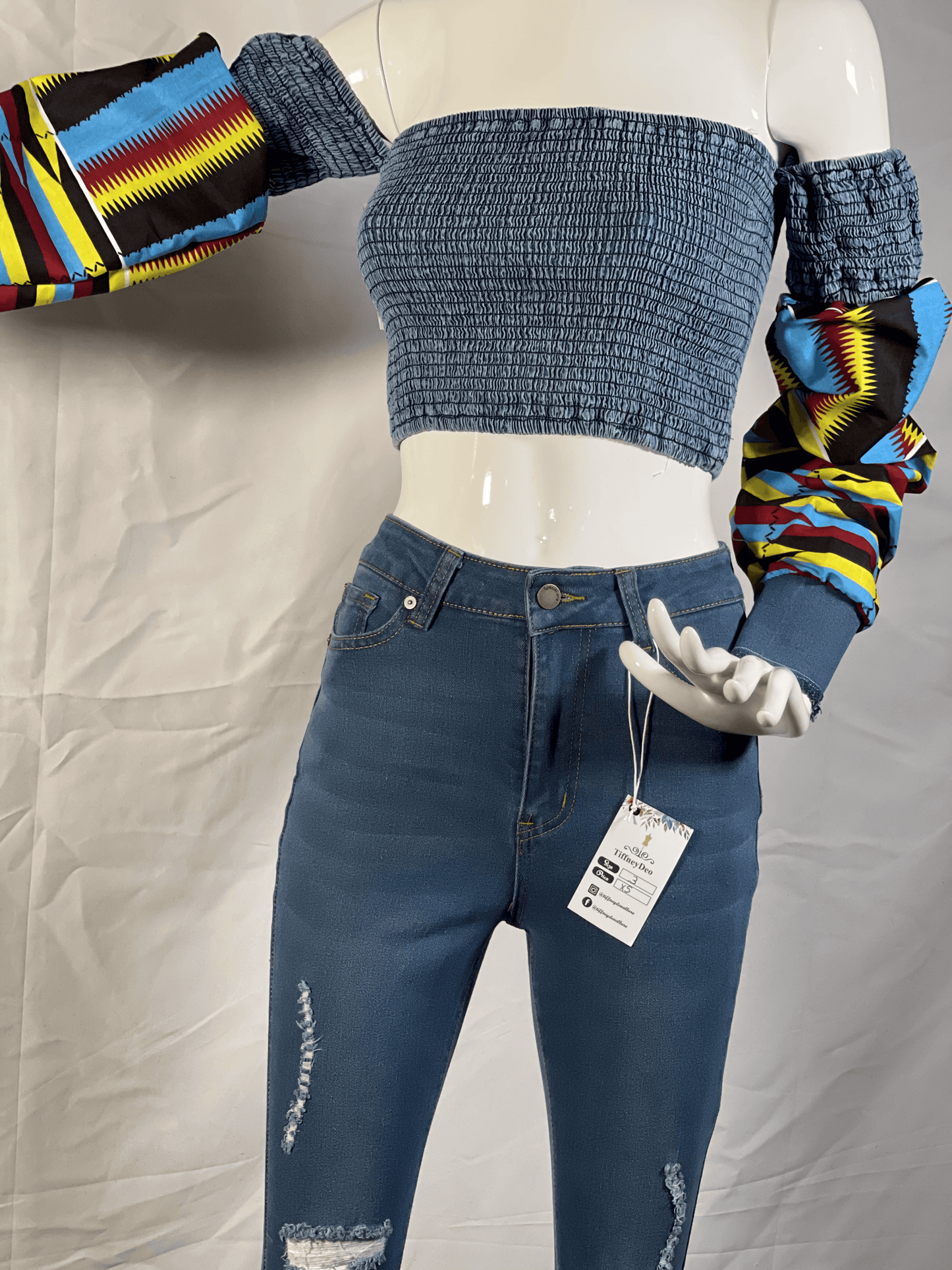 Not So Common Ripped Bell Bottom Jeans Set