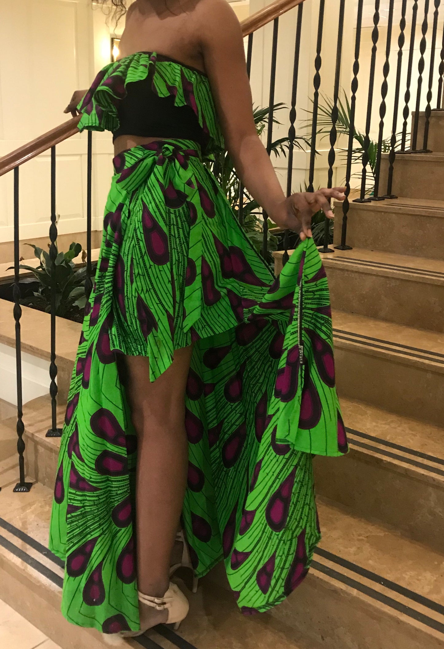 SIDED-WRAP MAXI SKIRT