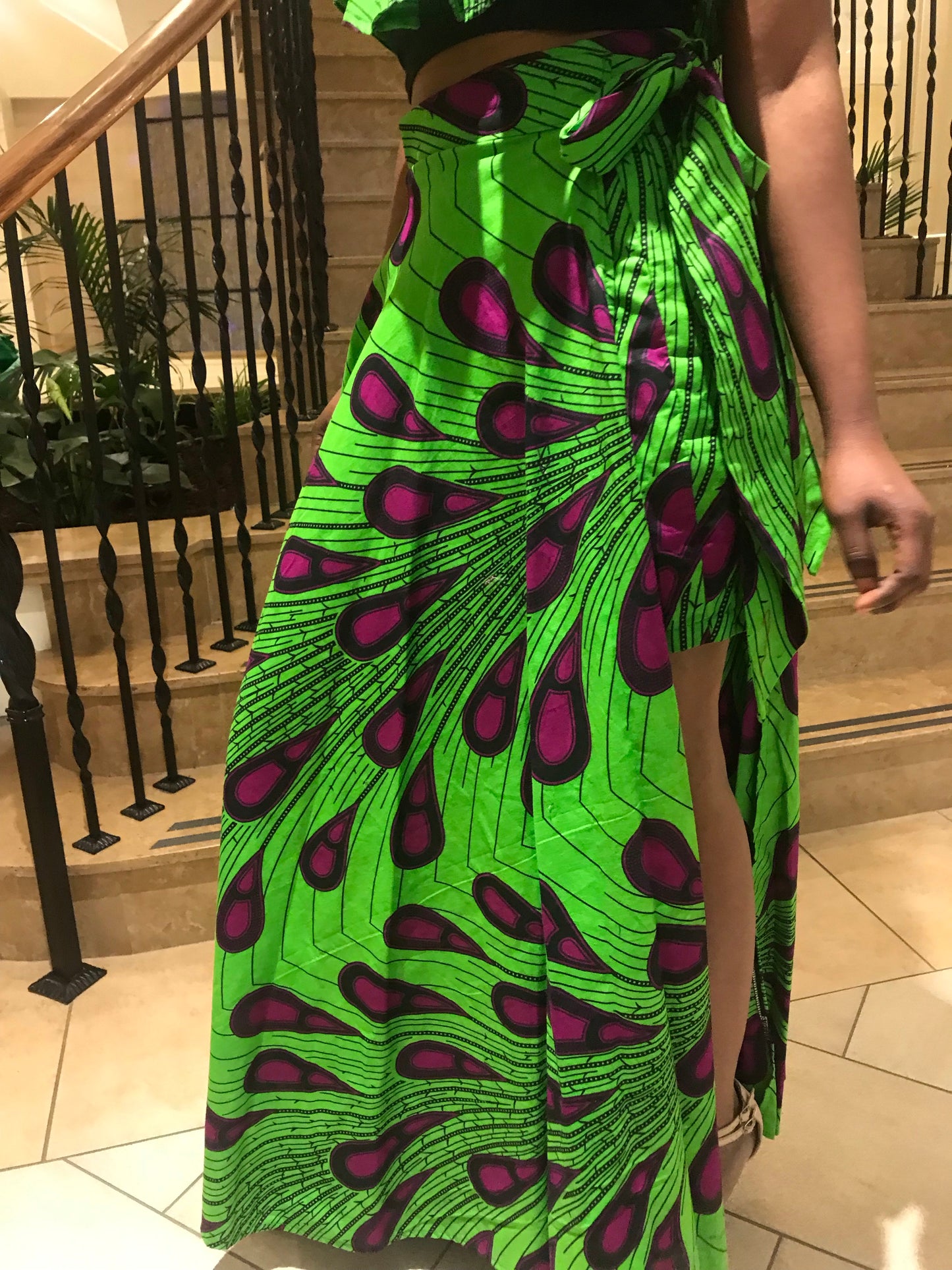 SIDED-WRAP MAXI SKIRT