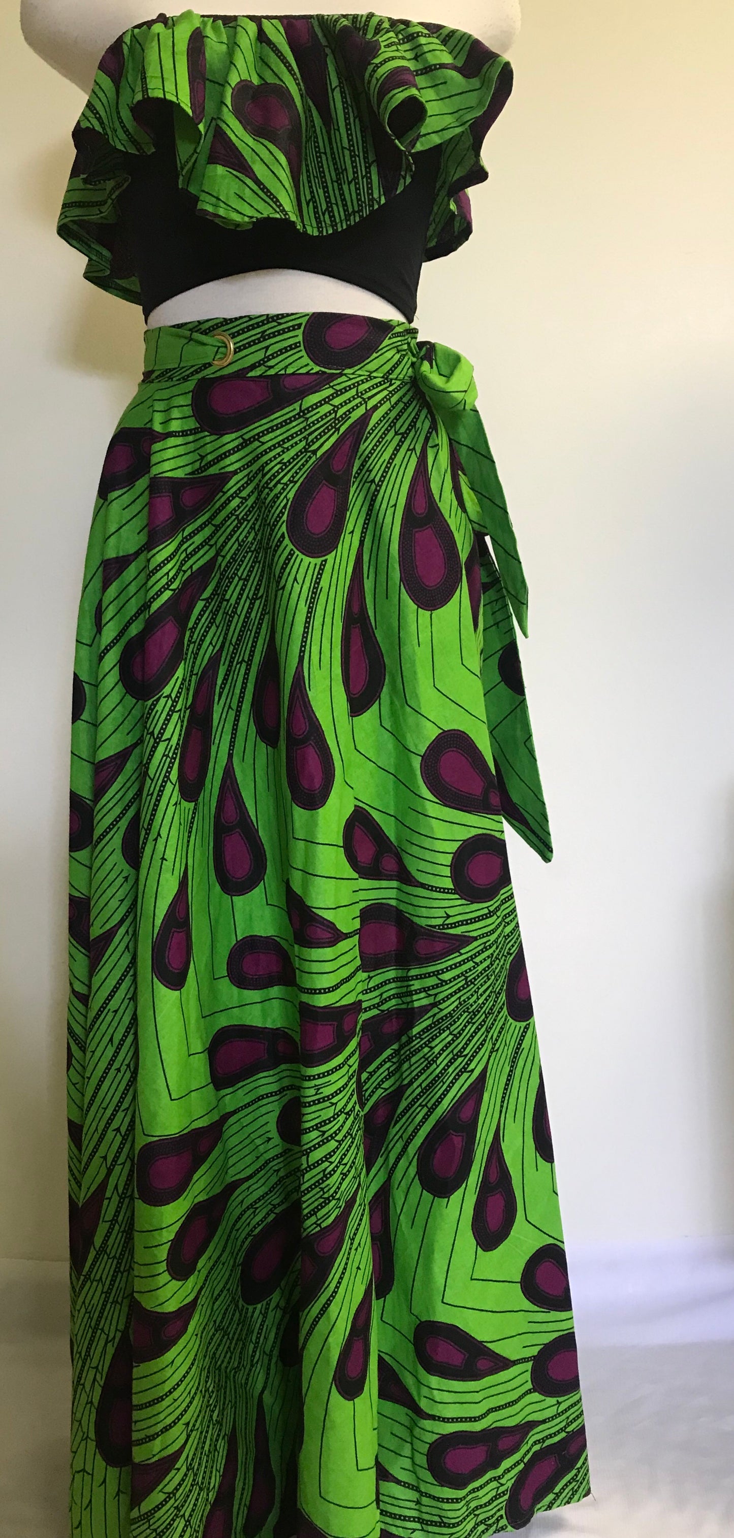 SIDED-WRAP MAXI SKIRT