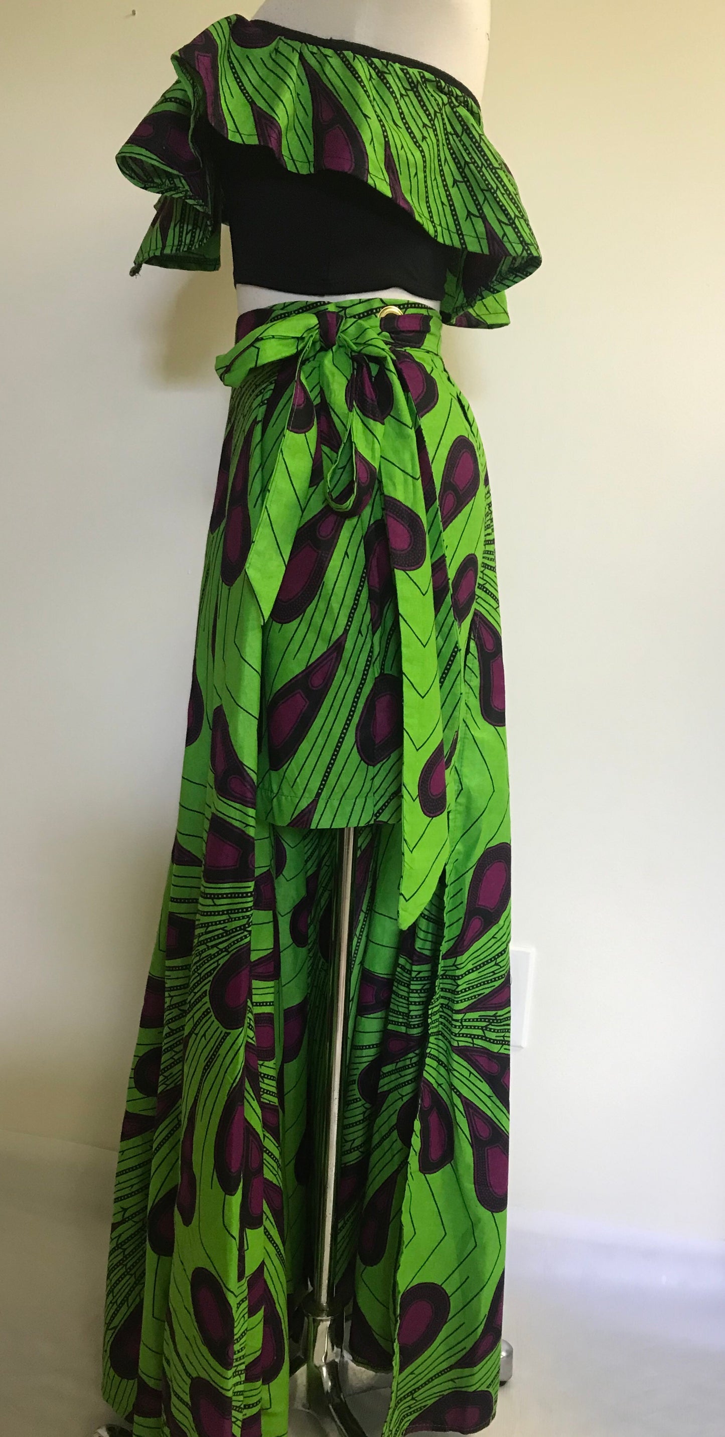 SIDED-WRAP MAXI SKIRT