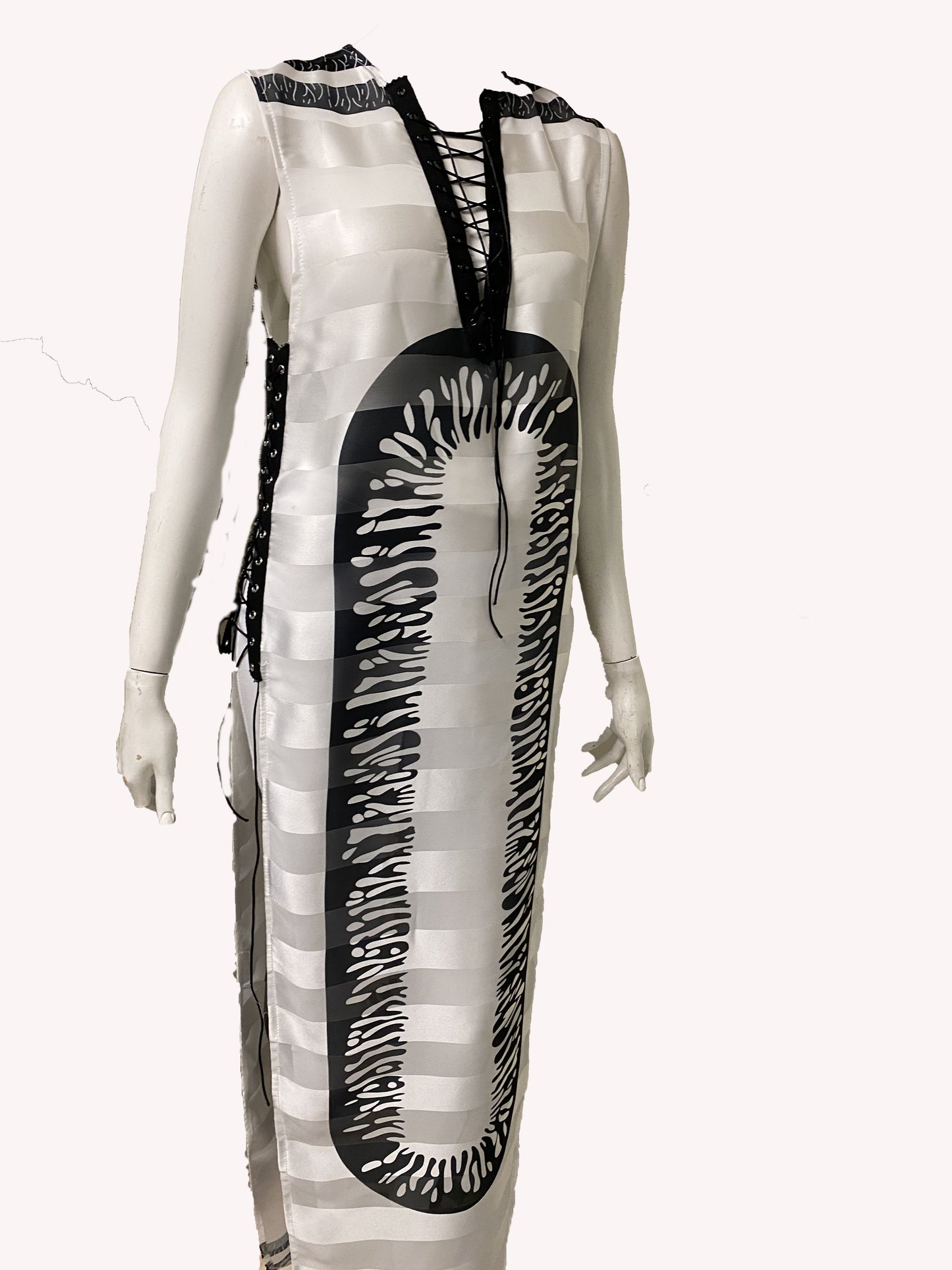 OPEN SIDED STRIPED DRESS TOP