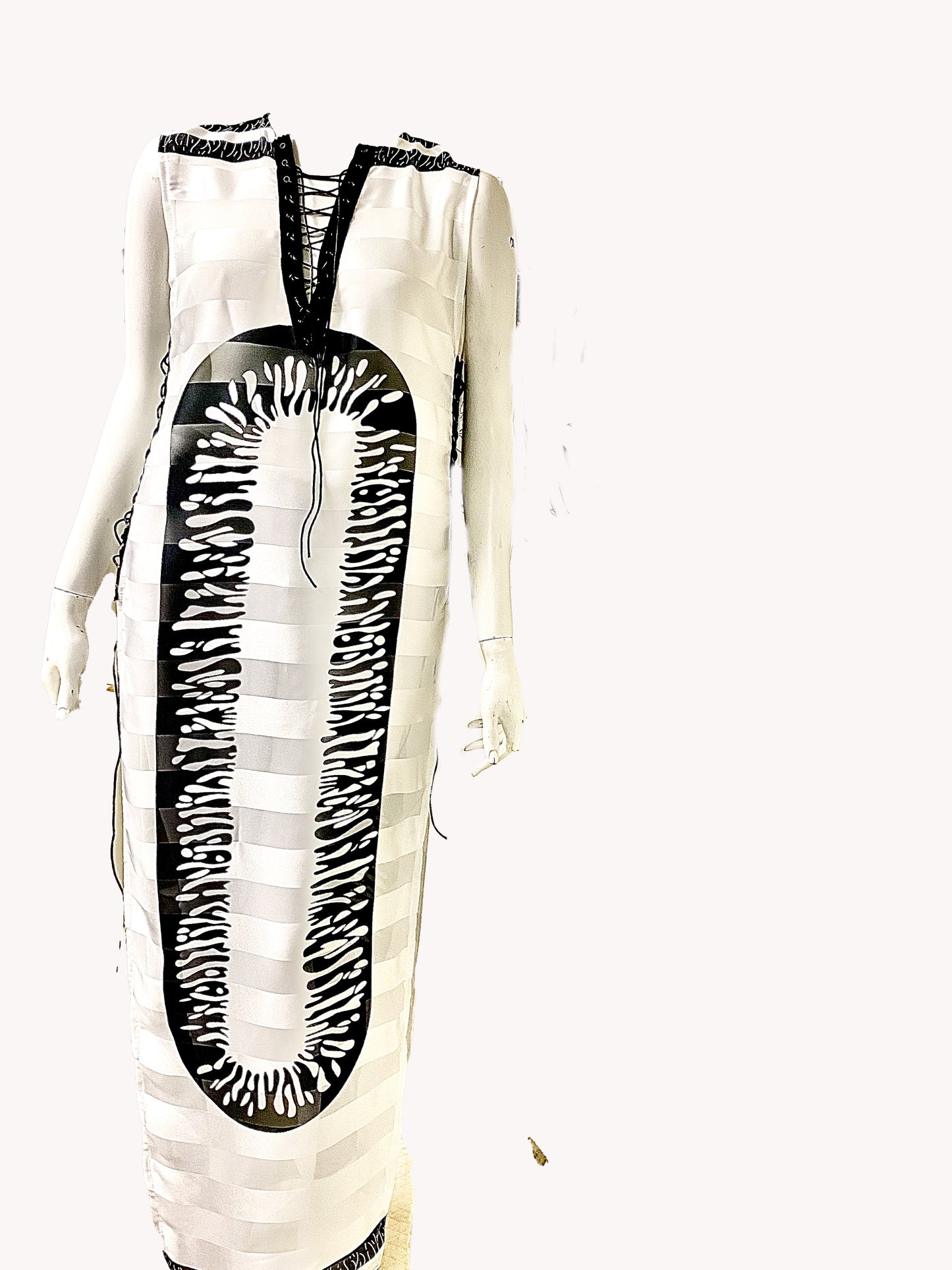 OPEN SIDED STRIPED DRESS TOP