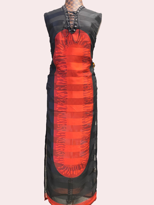 OPEN SIDED STRIPED DRESSTOP