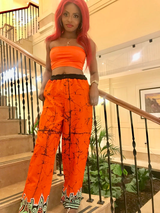 DIP-PRINT PALAZZO PANTS